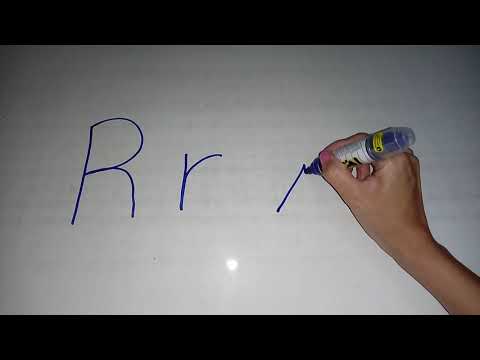Trazo de la letra Rr  cursiva.