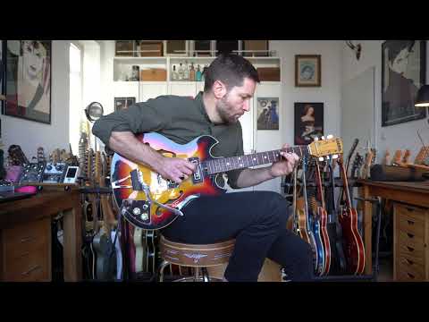 Video! Sakai (Teisco -ish) "Barney Kessel-style" Thinline ~1972 made in Japan - Pro Setup, Player Ready image 14