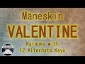 Måneskin - VALENTINE Karaoke Instrumental Lower Higher Female & Original Key