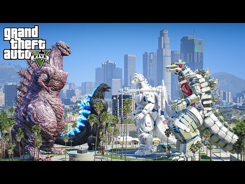 Shin Godzilla, Heisei Godzilla vs Team Mechagodzilla - The New Battle ( GTA V Mod )