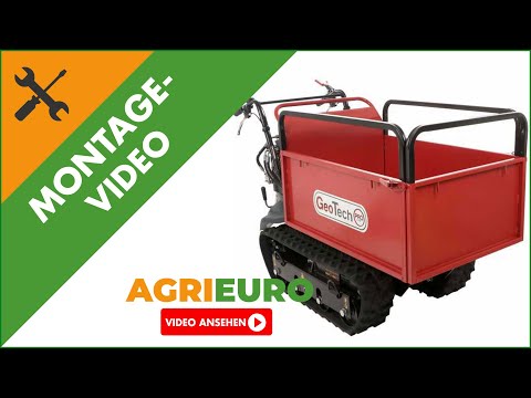 Montagevideo Raupentransporter GeotechPro GeoPorter H-540E Hydro Hydraulische ausziehbare Mulde500Kg