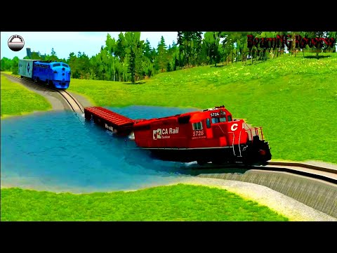 Trains vs Deep Water Crashes Reverse#1 - BeamNG Drive