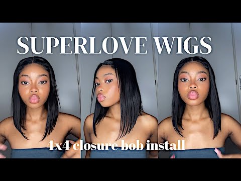 Detailed 4x4 bob closure install ft Superlove wigs