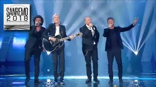 Sanremo 2018 - Nek, Pezzali e Renga cantano "Strada Facendo" con Claudio Baglioni
