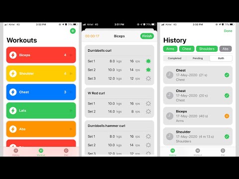 The workout progress tracking app using SwiftUI with CoreData.