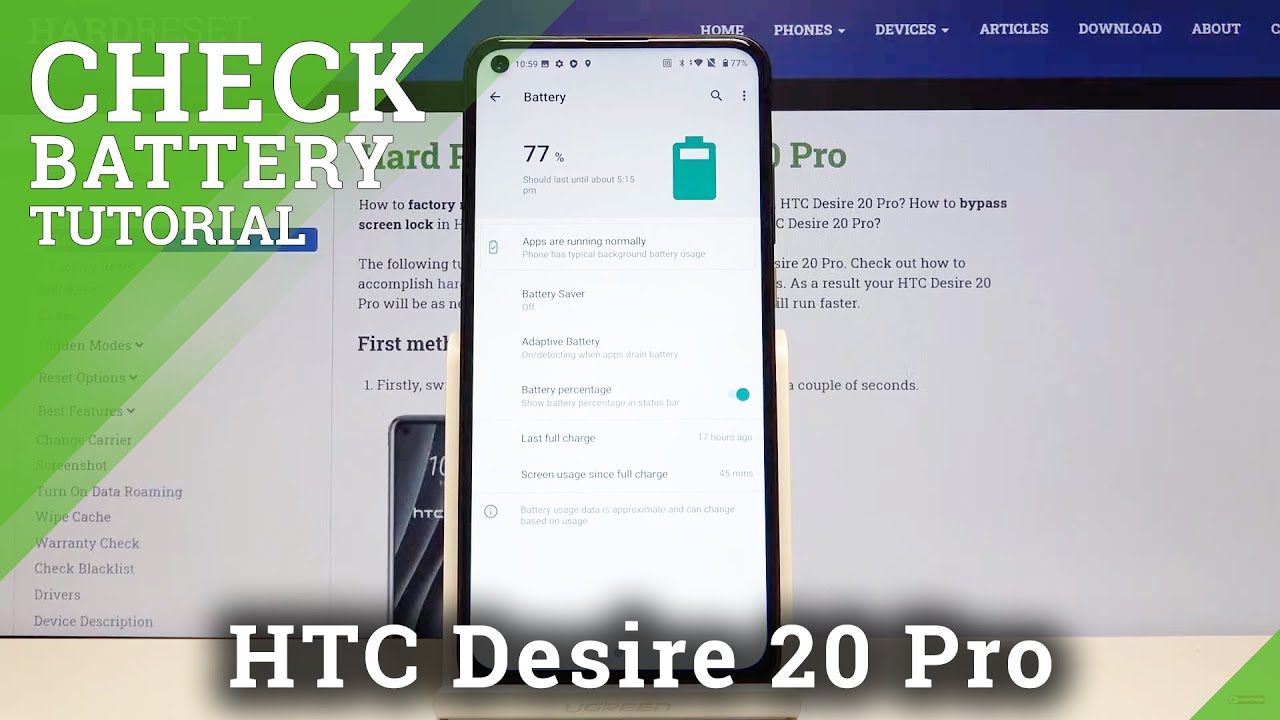 How to Enable Battery Percentage on HTC Desire 20 Pro – Show Battery Level