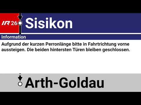 SOB Ansagen • IR26 • Erstfeld – Arth-Goldau (mit Sisikon und Weiterfahrtsansage)