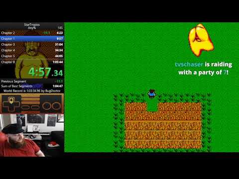 Startropics Any% Speedrun in 1:05:36
