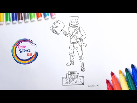 Marshmello Fortnite Coloring Page | Creative Gaming Art! 🖍️🎨