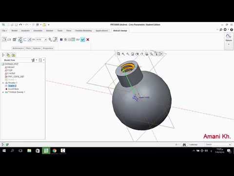 Example #3 how to draw part using creo parametric 2.0