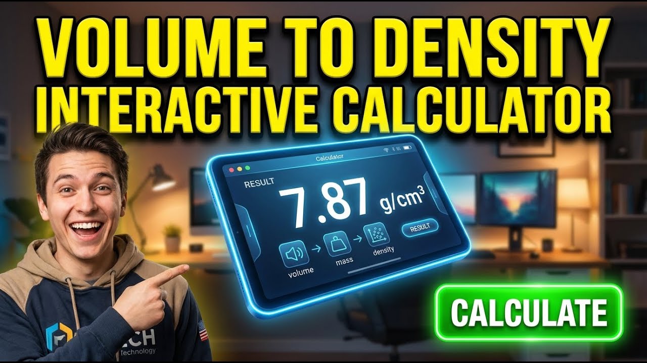 Volume To Density Interactive Calculator