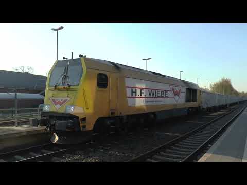 Voith Maxima 264.011 NRS ex Wiebe mit 42 vollbeladenen Eamnos GATX Anfahrt in Ahlhorn im April 2019