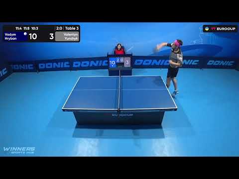 13:15 Vadym Hryban 3-0 Valentyn Yunchyk 21.07.2023 TT Euro.Cup Ukraine Star. Table 3