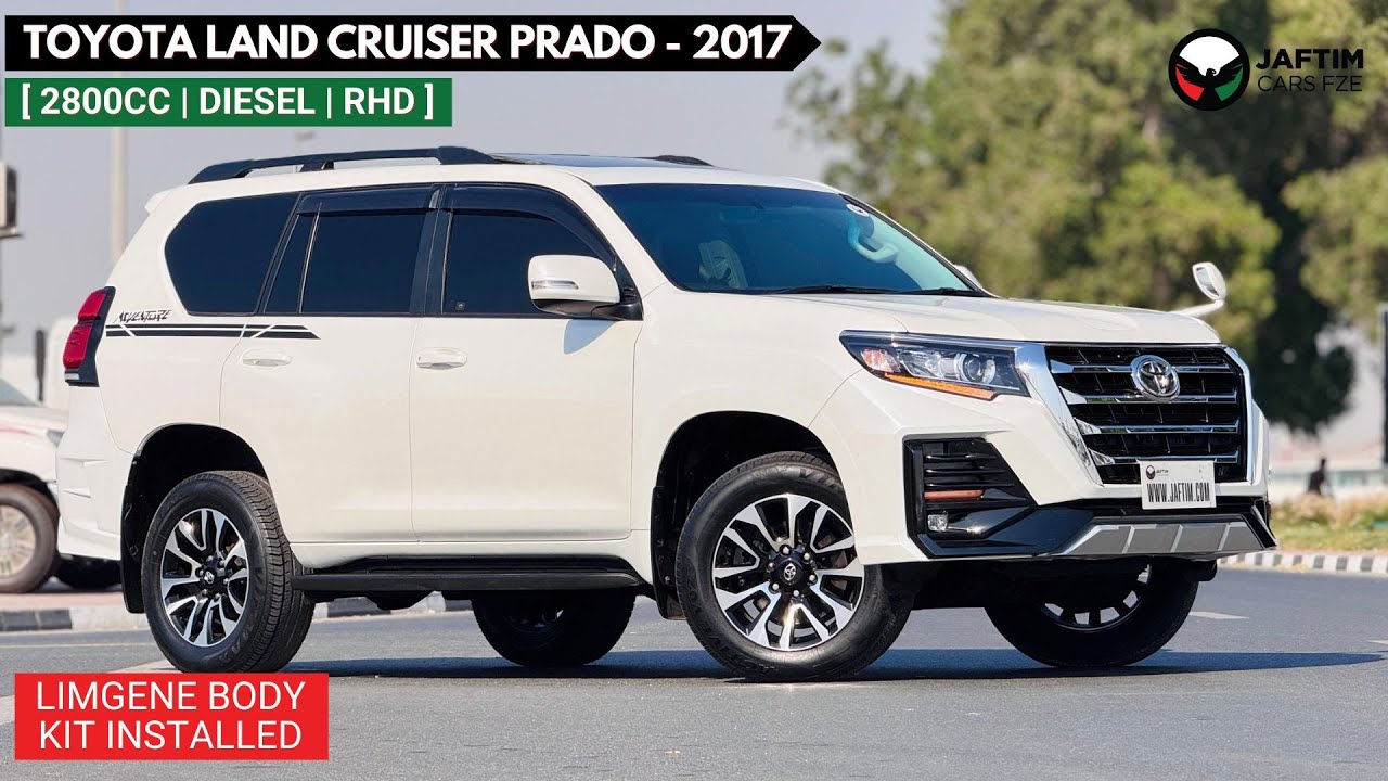 تويوتا برادو LIMGENE BODY KIT INSTALLED | RHD | 2.8L DIESEL ENGINE | (AT) | 2018 | REAR VIEW CAMERA| SUNROOF | WH video