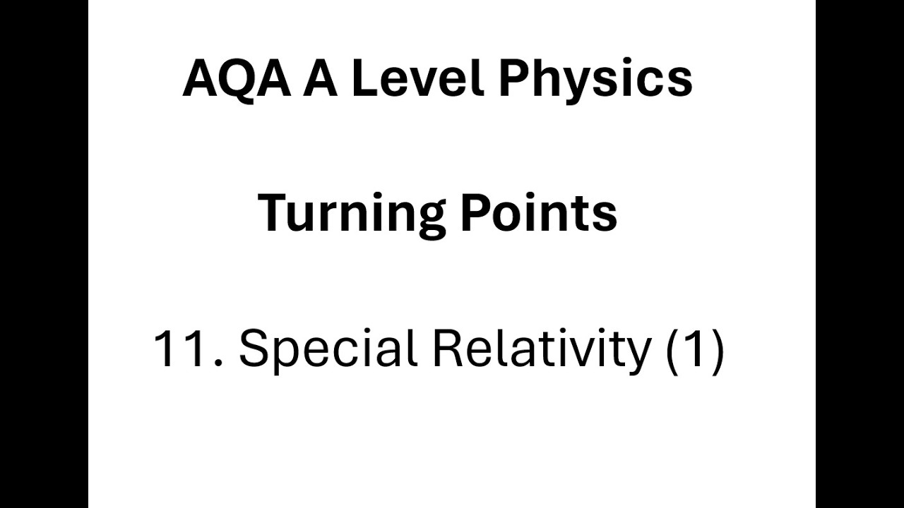 AQA A Level Physics: Turning Points 11 Special relativity