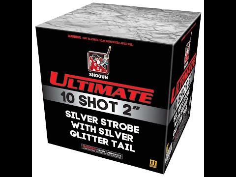 10 SHOT SILVER STROBE WITH SILVER GLITTER TAIL (Shogun Ultimate Collection Pro) LBMP-504