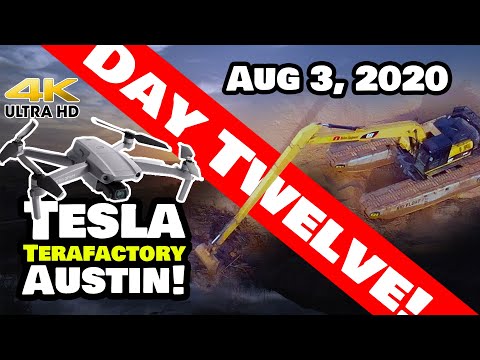 Tesla Gigafactory Austin 4K 8/3/20 - Tesla Terafactory - Swamp Excavator Bonus - Day Zero Footage!