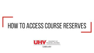 How to Access Course Reserves