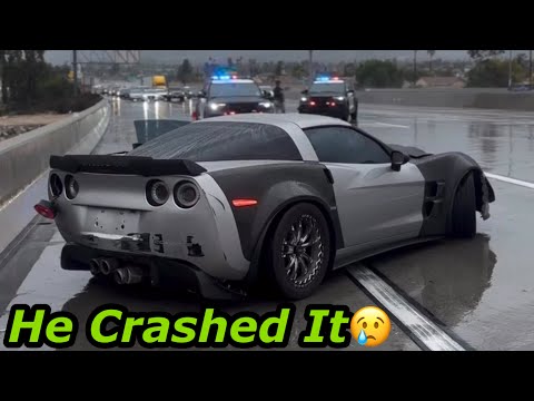 Oooh Noo! He Crashed The C6 Corvette!!!