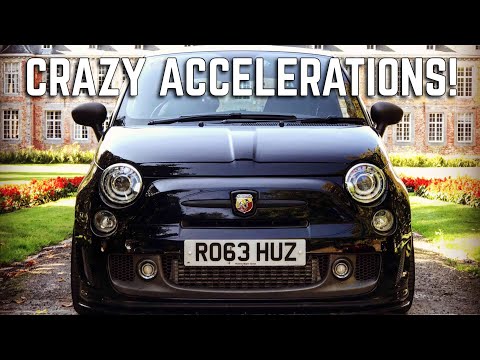 Crazy 250 BHP Modified Abarth 500 Accelerations Mountain Roads Europe