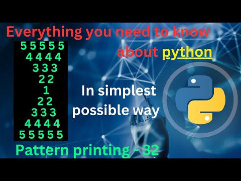 Pattern Printing 32 Numbers 8 Pattern Printing In Python Tutorial Python Full Course