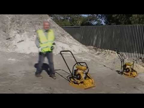 Part of a video titled How to Start a Plate Compactor - YouTube