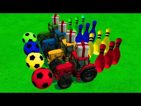 TRANSPORT SOCCER BALLS WITH BOWLLING CLAAS AND MCCORMICK TRACTORS - Farming Simulator 22