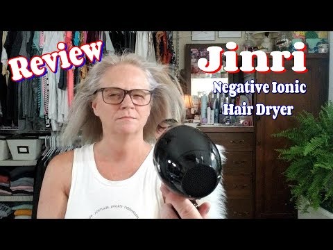 JINRI Hair Dryer, 1875W, 3 Heat & 2 Speed, with Diffuser, with Concentrator, Ionic Technology & Infrared - Black, Detachable Air Intake, Hanging Strap, Non-Foldable, 125V, JR-104 video review thumbnail