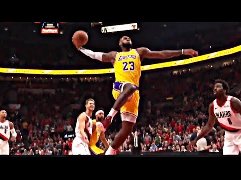 LeBron James CRAZY BACK TO BACK DUNKS IN LAKERS DEBUT!