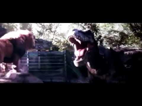 Jurassic World 2 Lion vs Tyrannosaurus scene