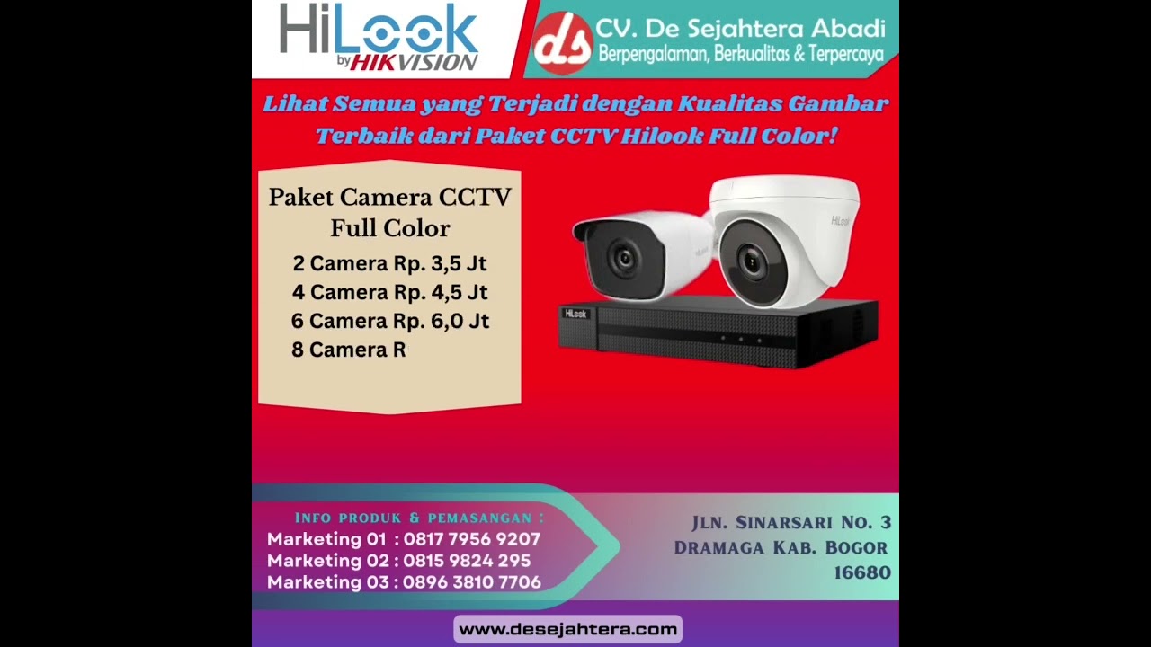 Lihat Semua yang Terjadi Kualitas Gambar Terbaik Paket CCTV Hilook Full Color-CV. De Sejahtera Abadi