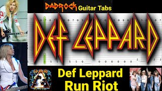 Run Riot - Def Leppard - Guitar + Bass TABS Lesson (Request)