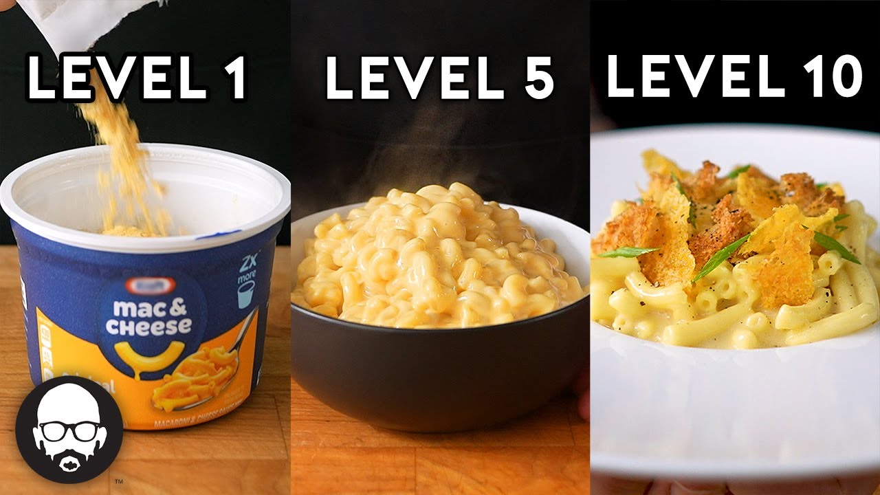 10 Levels of Mac & Cheese (Microwave to Michelin) - YouTube video featuring the word prevent