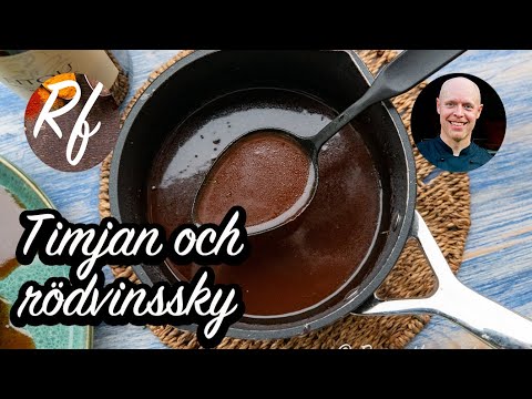 Timjan och rödvinssky är en god sötsyrlig fyllig sås till kött, kyckling, lamm eller vilt. En slags rödvinssås som reduceras med smak av steksky och färsk timjan. >