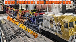 Freight Train Car Carrier with 'Ferrari 812 Superfast'