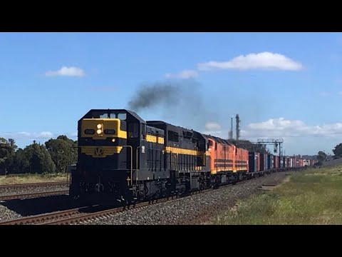 A VLine VLocity And The Dooen Freight Pass Each Other At Corio