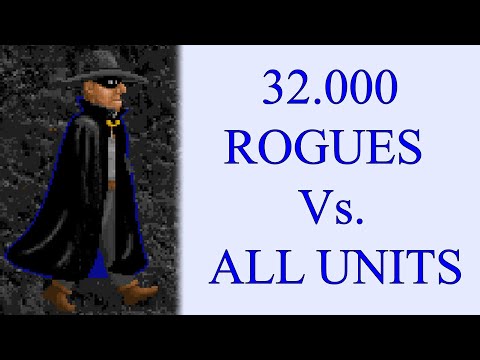 32.000 Rogues Vs. Knight, Barbarian, Sorceress and Warlock units - Heroes of Might and Magic I