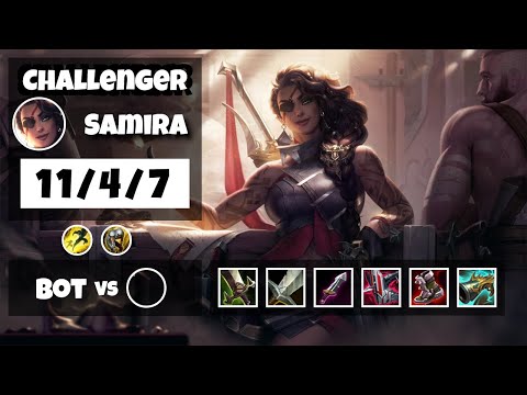 Samira Bot Lane 11.10 Challenger Gameplay Replay S11 (11/4/7) - TURKISH