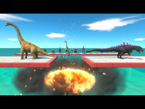 Tug of war between herbivorous dinosaurs and carnivorous dinosaurs - Animal Revolt Battle Simulator