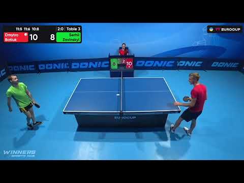 17:35 Dmytro Batiuk - Serhii Zavinskyi 22.07.2023 TT Euro.Cup Ukraine Professional. TABLE 3