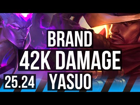 BRAND vs YASUO (MID) | 42K damage | KR Diamond | 25.24