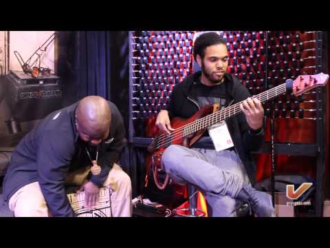 Bassist Bubby Lewis and Drummer Chris Coleman LIVE at the Gruv Gear NAMM 2014 booth - Part 4