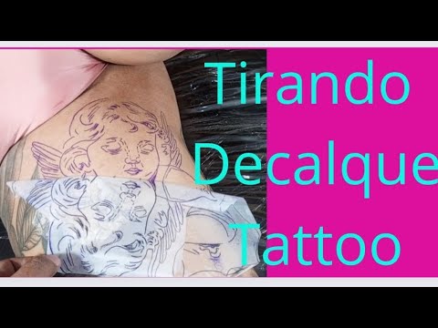 Tirando Decalque para tatuagem de Anjinho