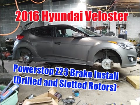 2016 Hyundai Veloster Turbo Brakes (Rockauto Powerstrop Z23 Drilled and Slotted Rotors), Fog Lamps