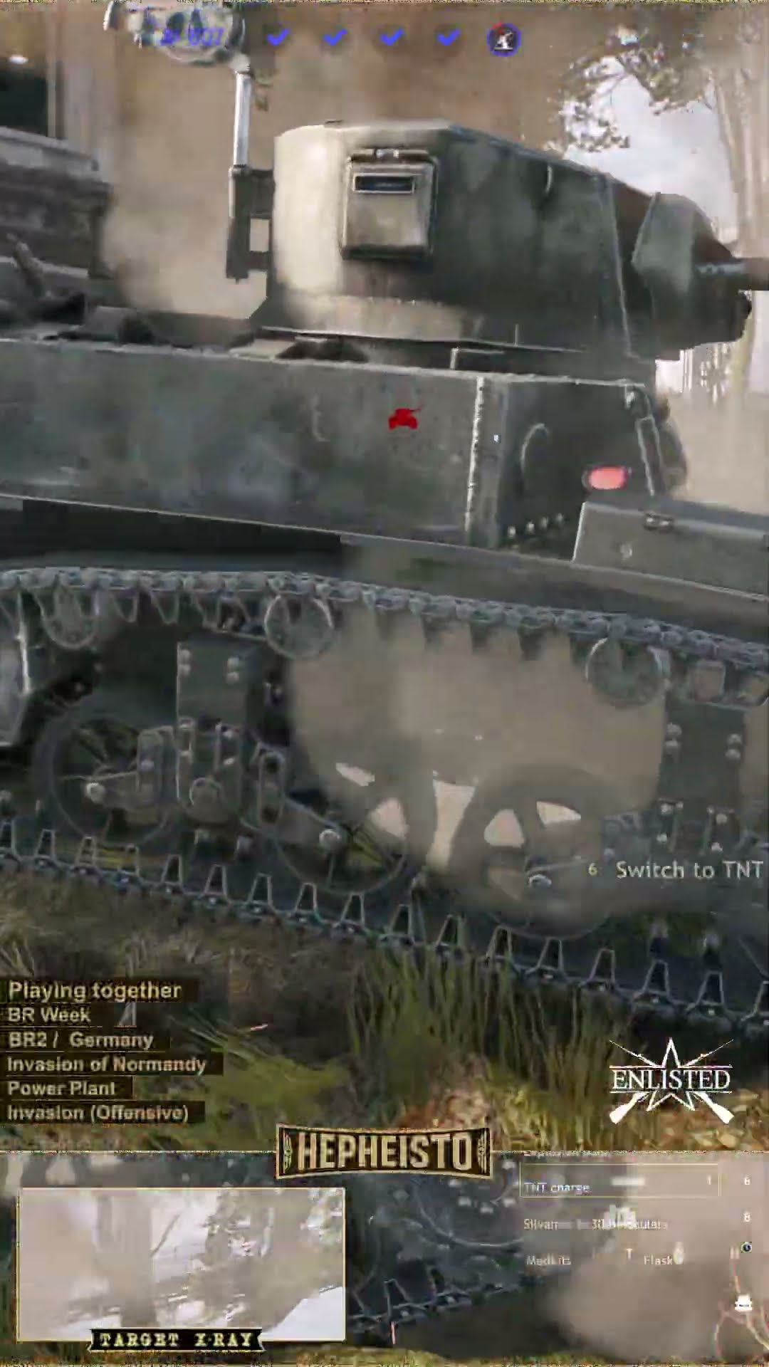 Saboteur eliminates Tank M3 Stuart with Flamethrower with TNT Charge