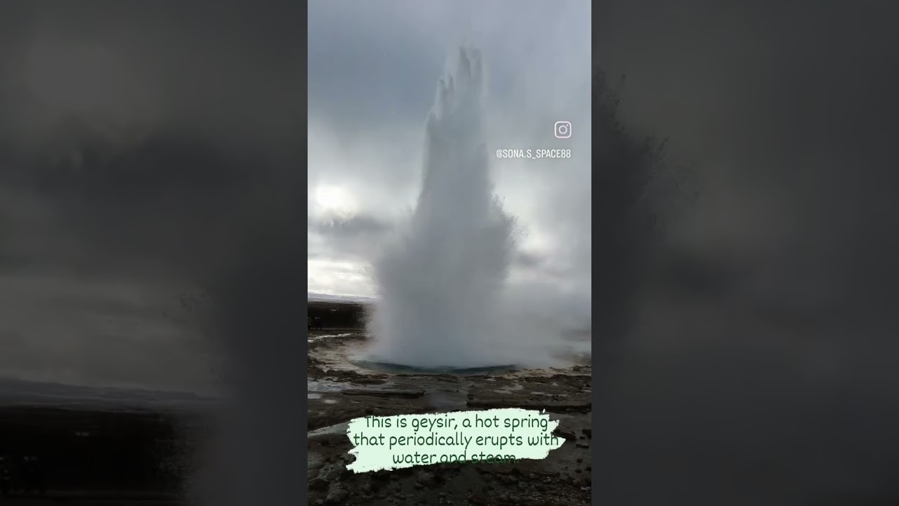 A geyser is a hot spring that periodically erupts with water and steam. #icelandadventure