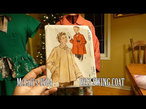 Swing Coat, McCall's 9584 from 1952-53 a beginner's sewing mistakes