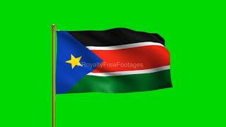 South Sudan National Flag | World Countries Flag Series | Green Screen Flag | Royalty Free Footages