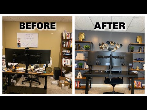 EXTREME HOME OFFICE MAKEOVER | DECORATE WITH ME | BEFORE & AFTER |
