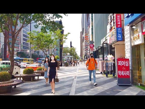 [4K] Walk to hot summer Gangnam subway station backstreets